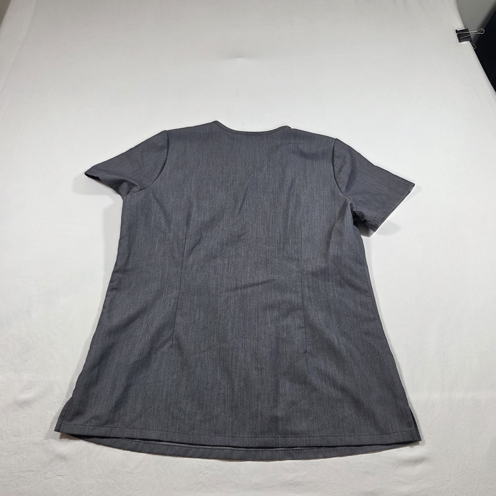 Figs Scrubs Top Gray V-Neck Top Short Sleeve Nurse Top Charcoal - Picture 5 of 9